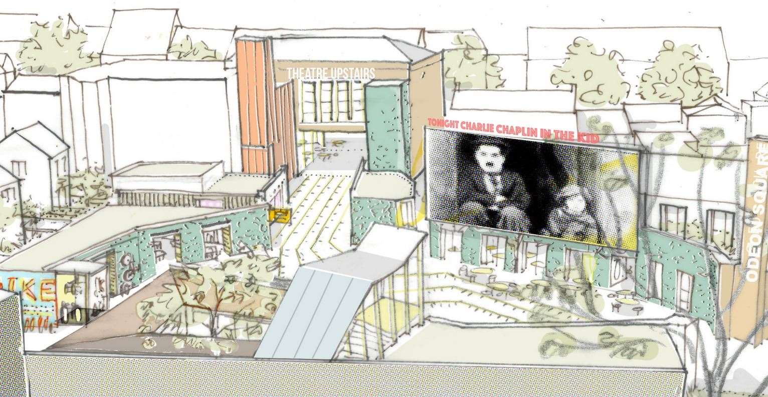 A view of ABC's proposed Vicarage Lane development, with the cinema screen to the right and rear of Mecca Bingo in the middle