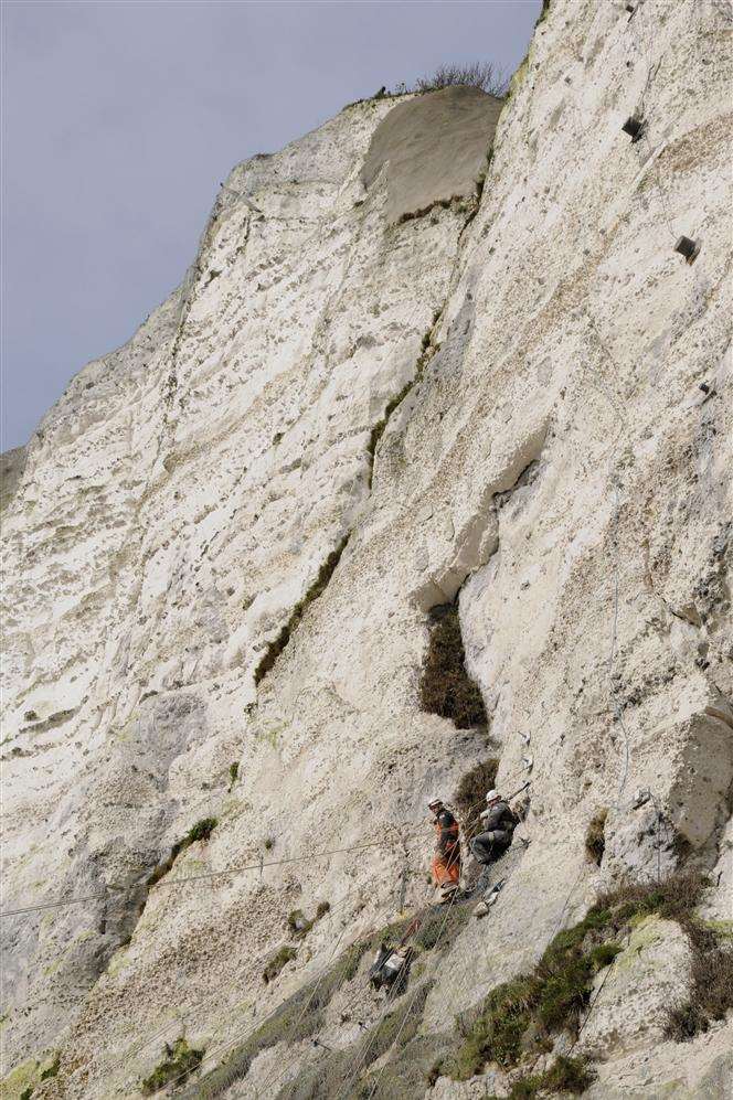 The cliffs are popular with climbers