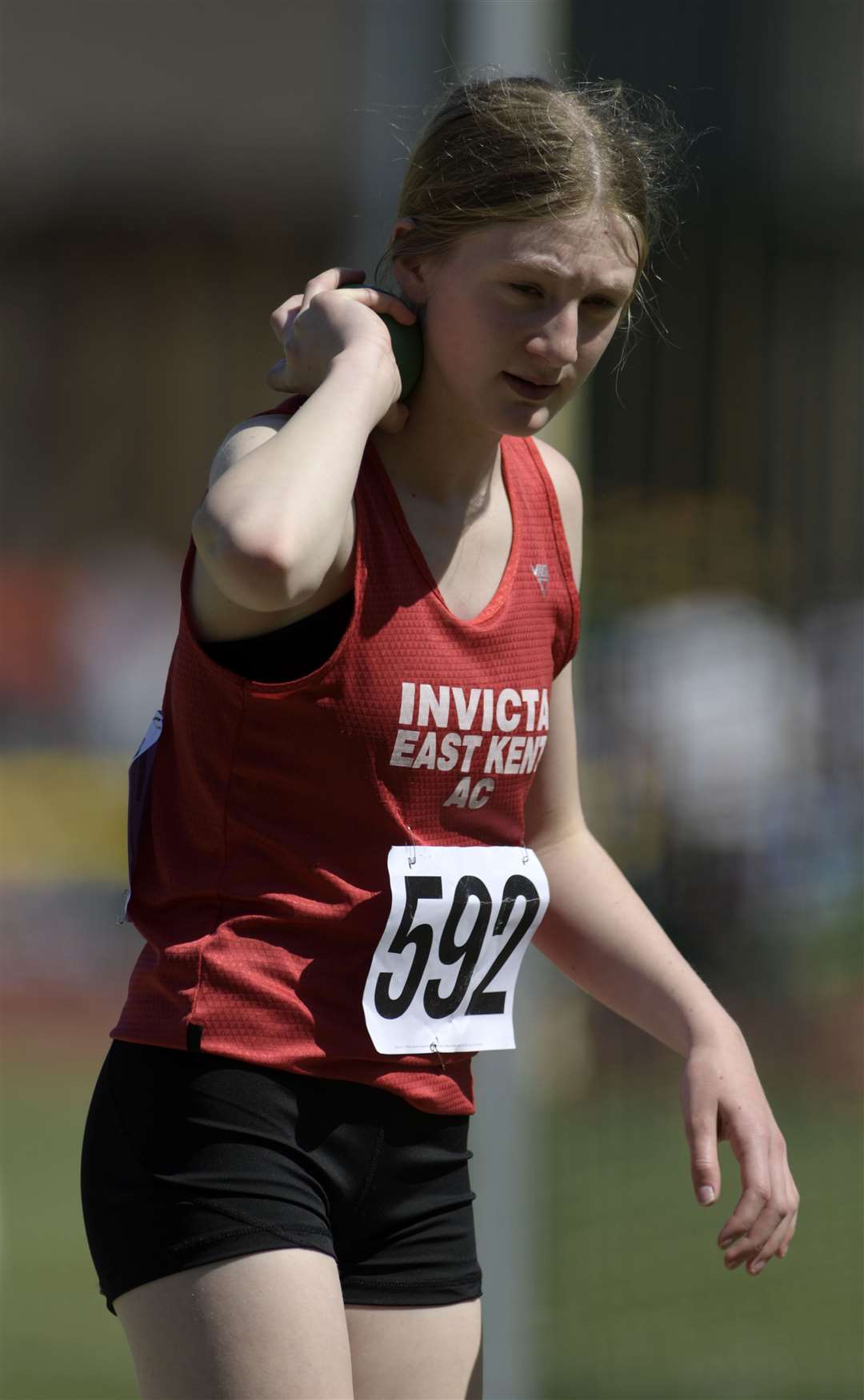 Gracie Lawton of Invicta East Kent was third in the under-17 women's shot. Picture: Barry Goodwin (56693677)