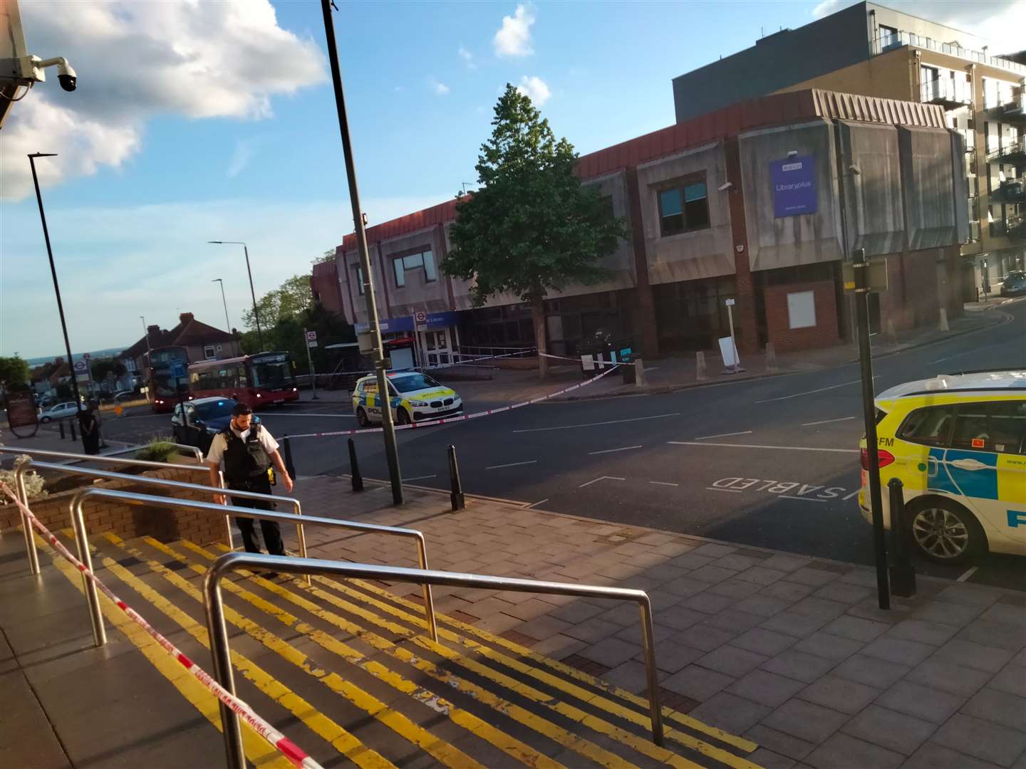 Police cordon off a stretch of road in Bexleyheath after a man was seen with slash wounds Picture: Sean Delaney