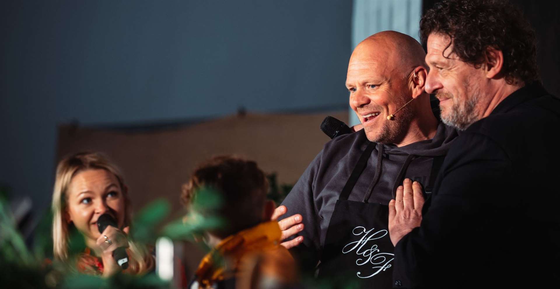 Tom Kerridge with Marco Pierre White at Pub in the Park Picture: Will Bailey
