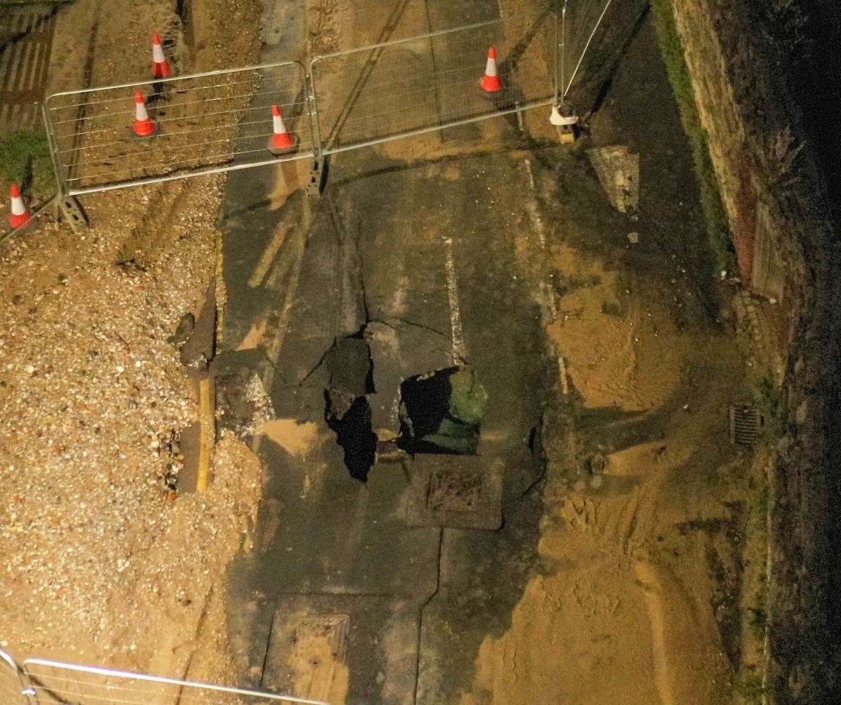The sinkhole that appeared in Dartford earlier this year. Picture: UKNIP