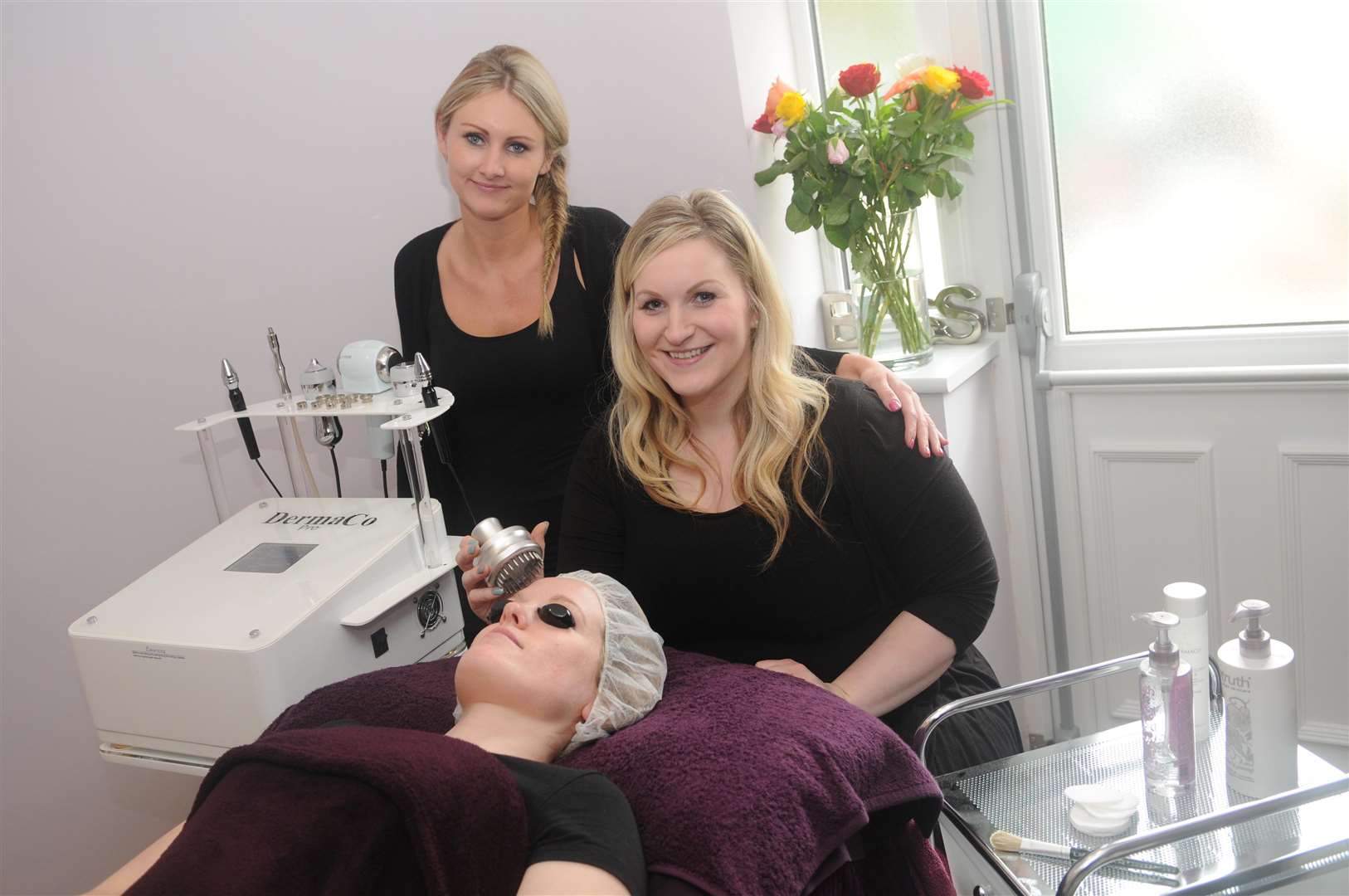 Hired therapist Milly Eason and Gemma Dale who is expanding her beauty salon business Bliss into new premises
