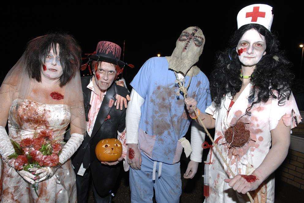 Lorraine Chandler, Ruth King, Jason Pain and Susan King were some of the characters taking part in Herne Bay's Zombie Crawl