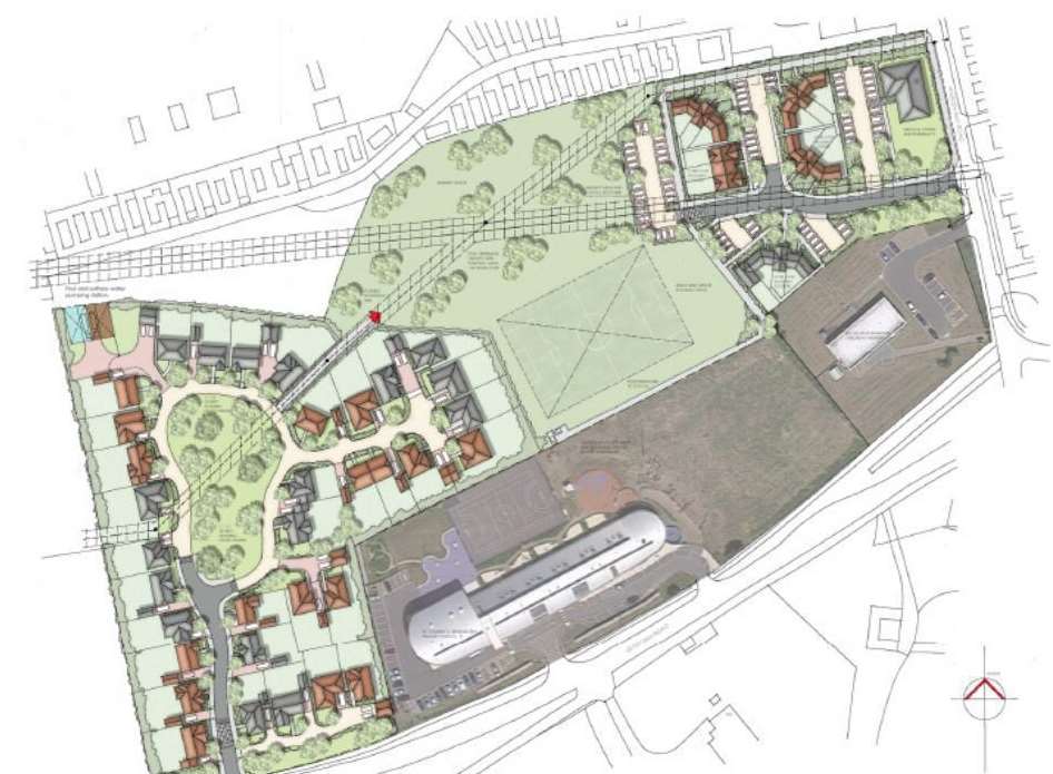 An application to build 50 homes and a medical centre has been turned down by councillors.