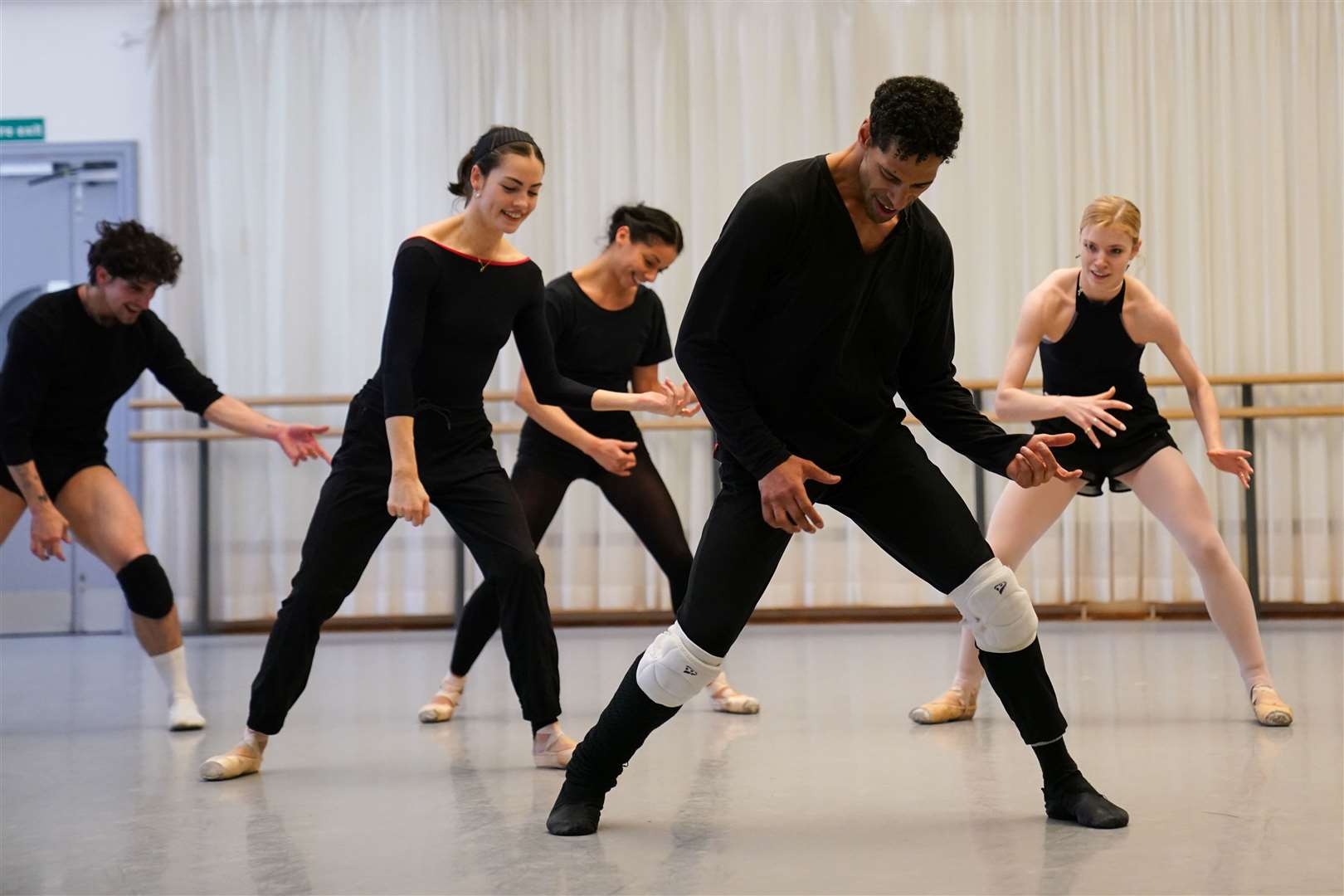 The cast in rehearsal (Jacob King/PA)