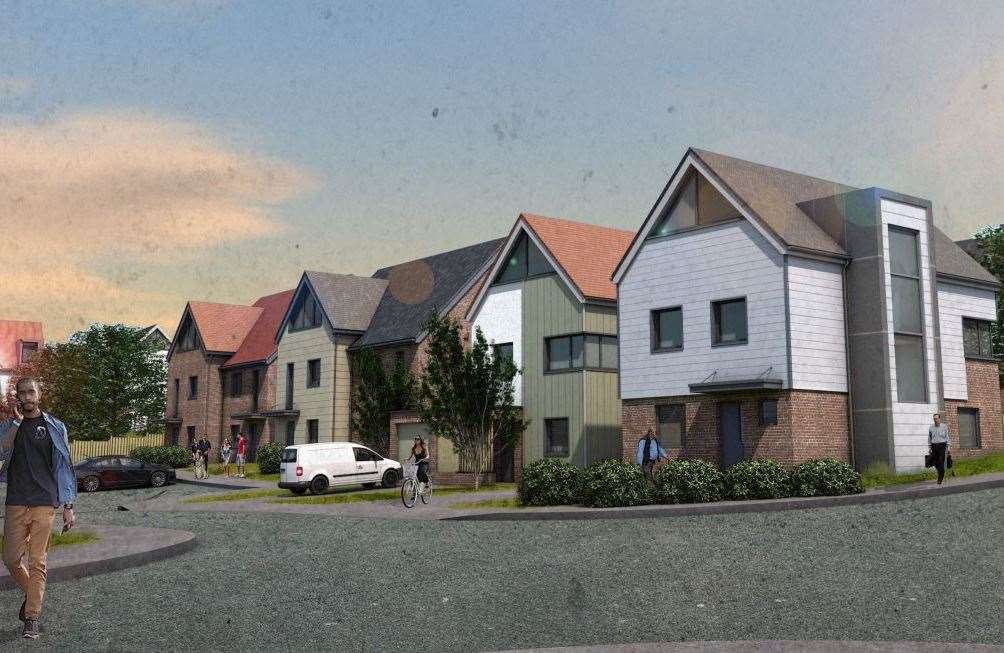 An artist's impression showing what the new houses could look like on scrubland in Minster (26721195)