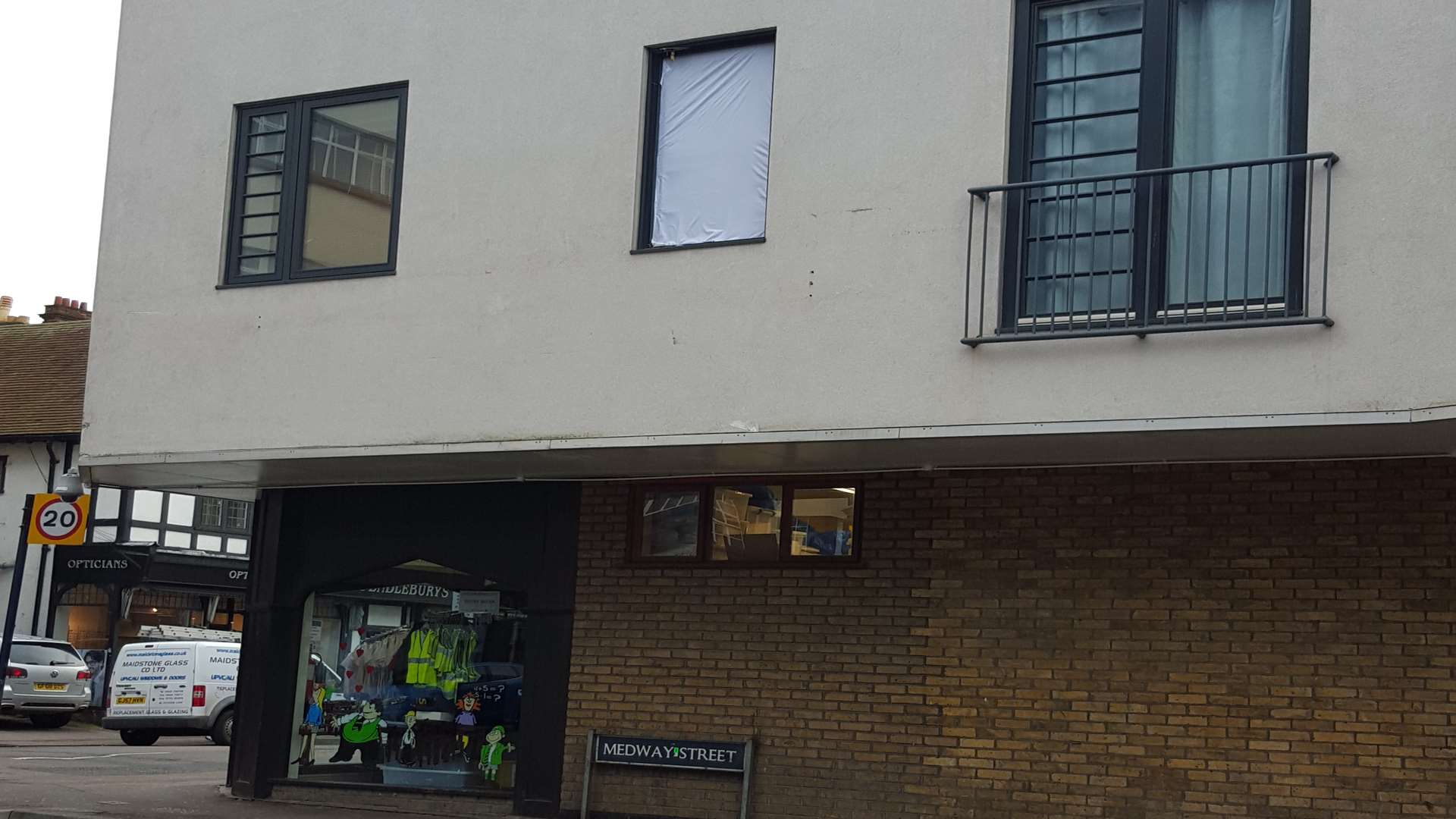 The window fell from a first floor flat