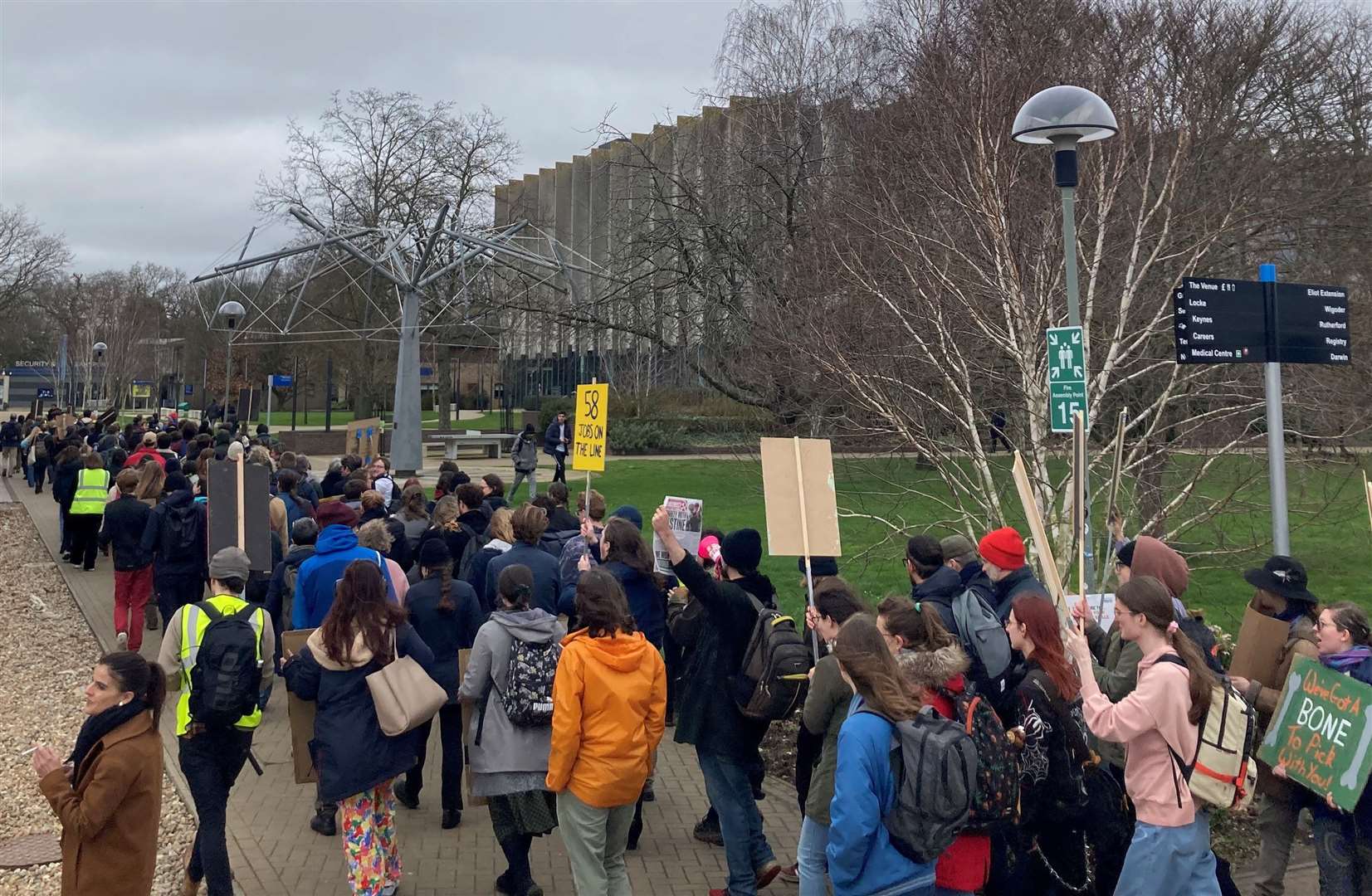 University of Kent students and staff protests over proposed course cuts and job losses