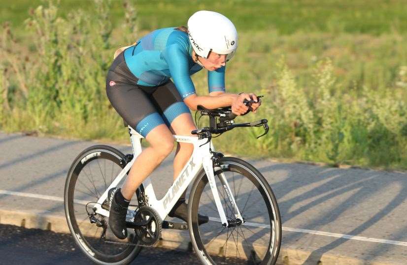 Top female rider Kate Savage racing in round nine of the Wigmore Evening TT Picture: mikesavagephotography.co.uk