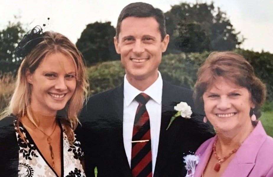 Neil with sister Rachael and mum Rita