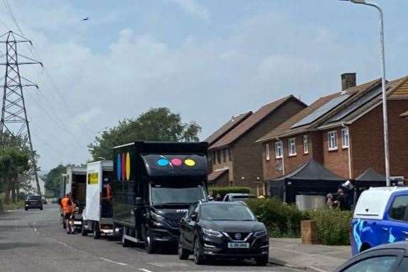 A van with a Pixipixel logo on the side in Church Road in Cheriton, Folkestone