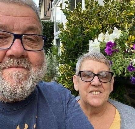 Peter and Jane Byrne, from Snodland, were watching the news when they heard a crab scratching at their door Picture: Peter Byrne