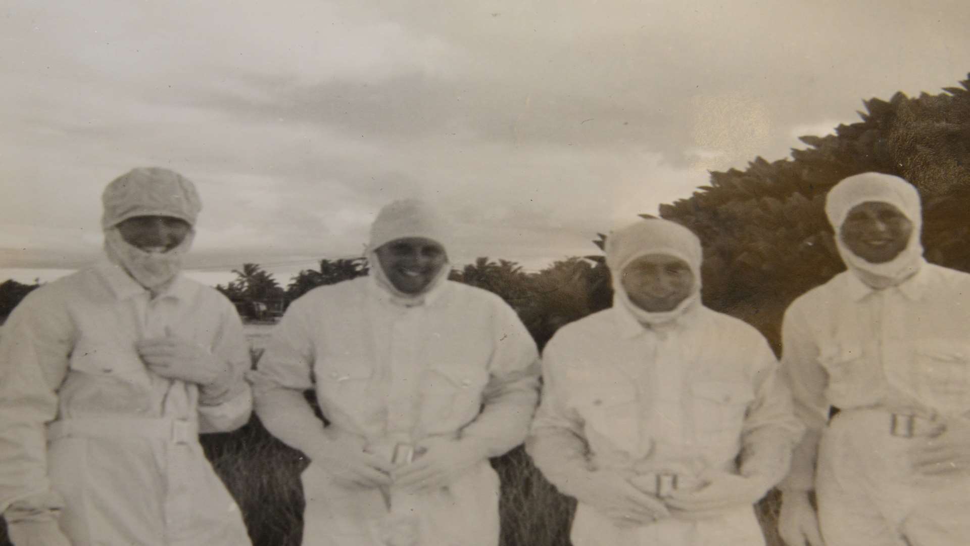 Don Harding (right) during his time on Christmas Island for the nuclear bomb testing