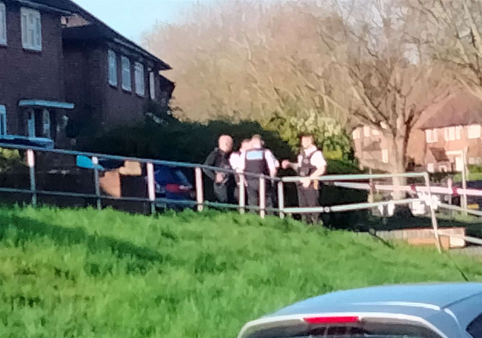 Police at the crime scene in Leesons Hill, St Pauls Cray