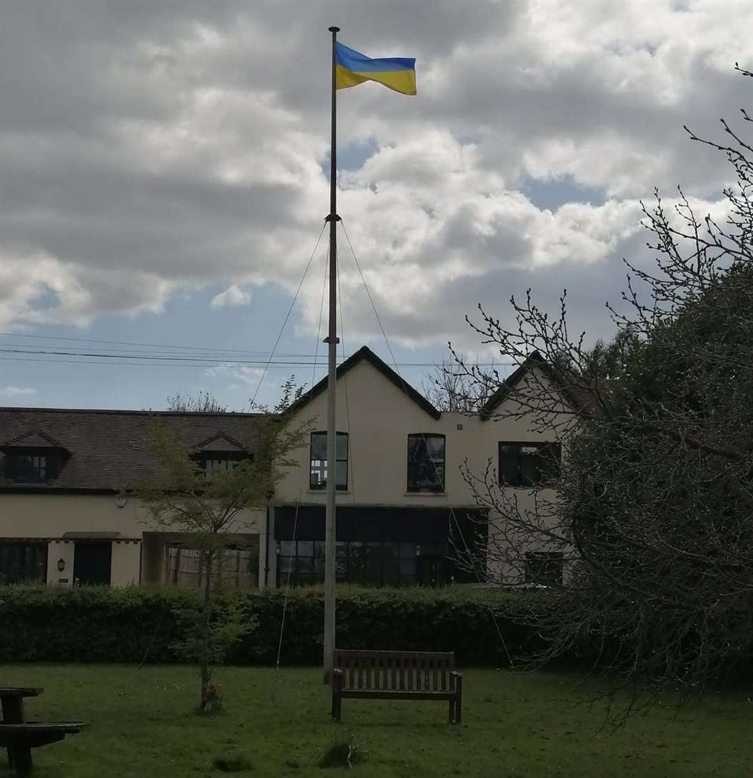 Meopham Parish Council has defended its decision to fly the Ukraine flag next to a windmill after receiving a small number of complaints. Photo: Meopham Parish Council Facebook