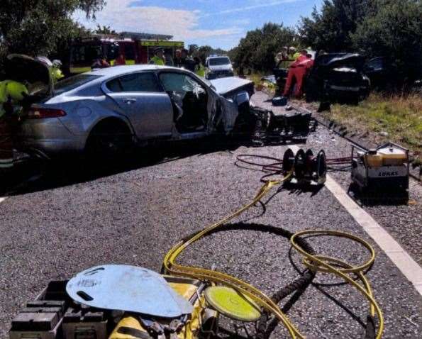 The aftermath of a crash on the A2070 in August