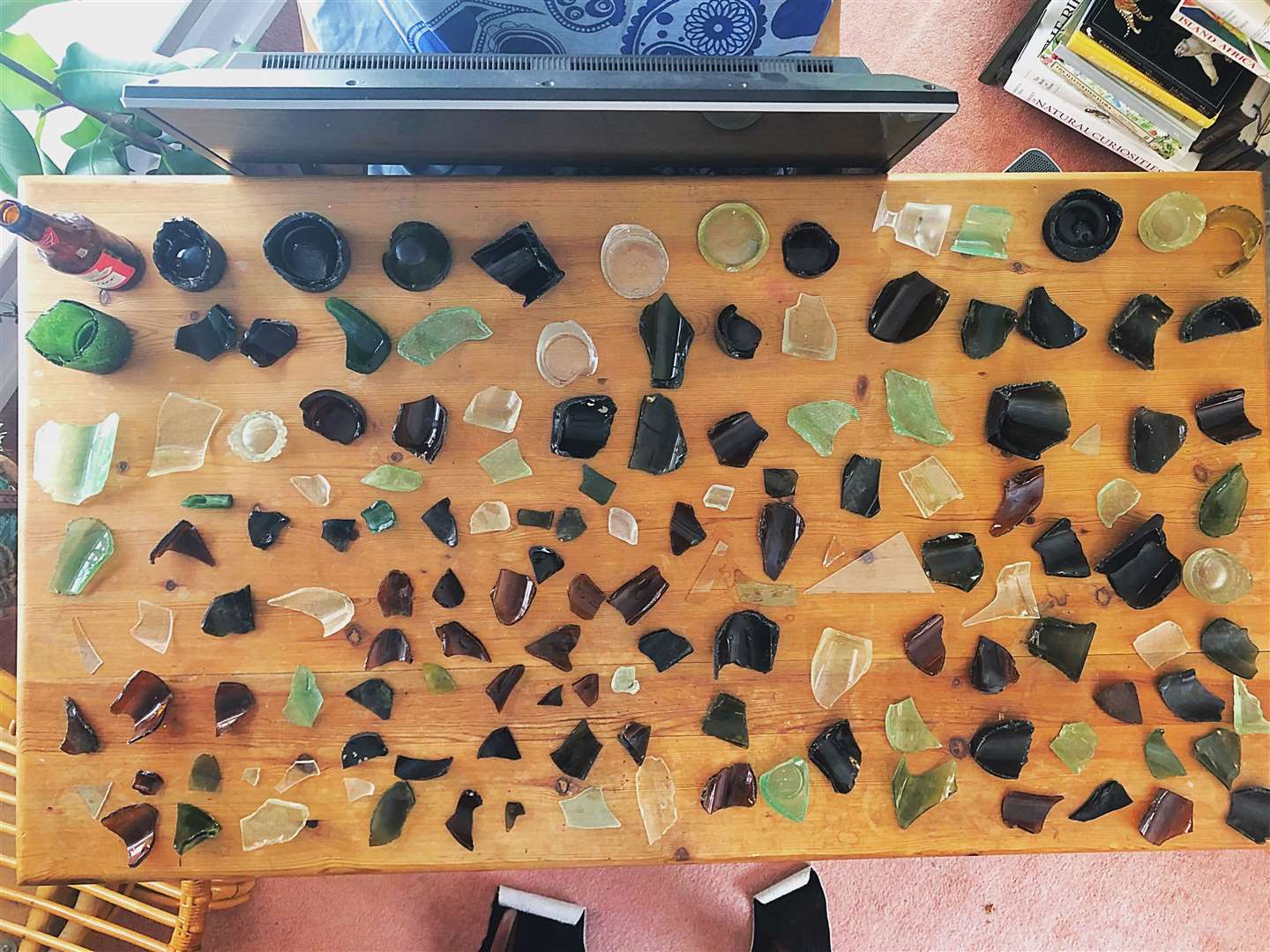 Glass discovered on Margate beach. Picture: Rich Broome