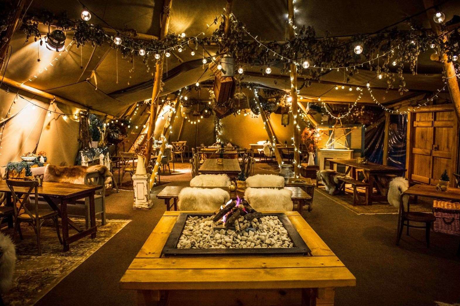 Outdoor dining returns post-lockdown at Tipis Restaurant at The Gardens in Yalding near Maidstone. Picture: Fleur Challis Food & Commercial
