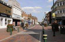 An almost deserted Sittingbourne High Street while the England match was being played on Wednesday