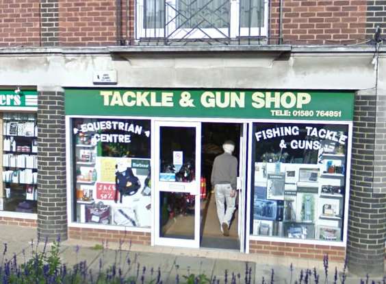 Tenterden Tackle and Gun shop was targeted by a shoplifter. Image from Google street view
