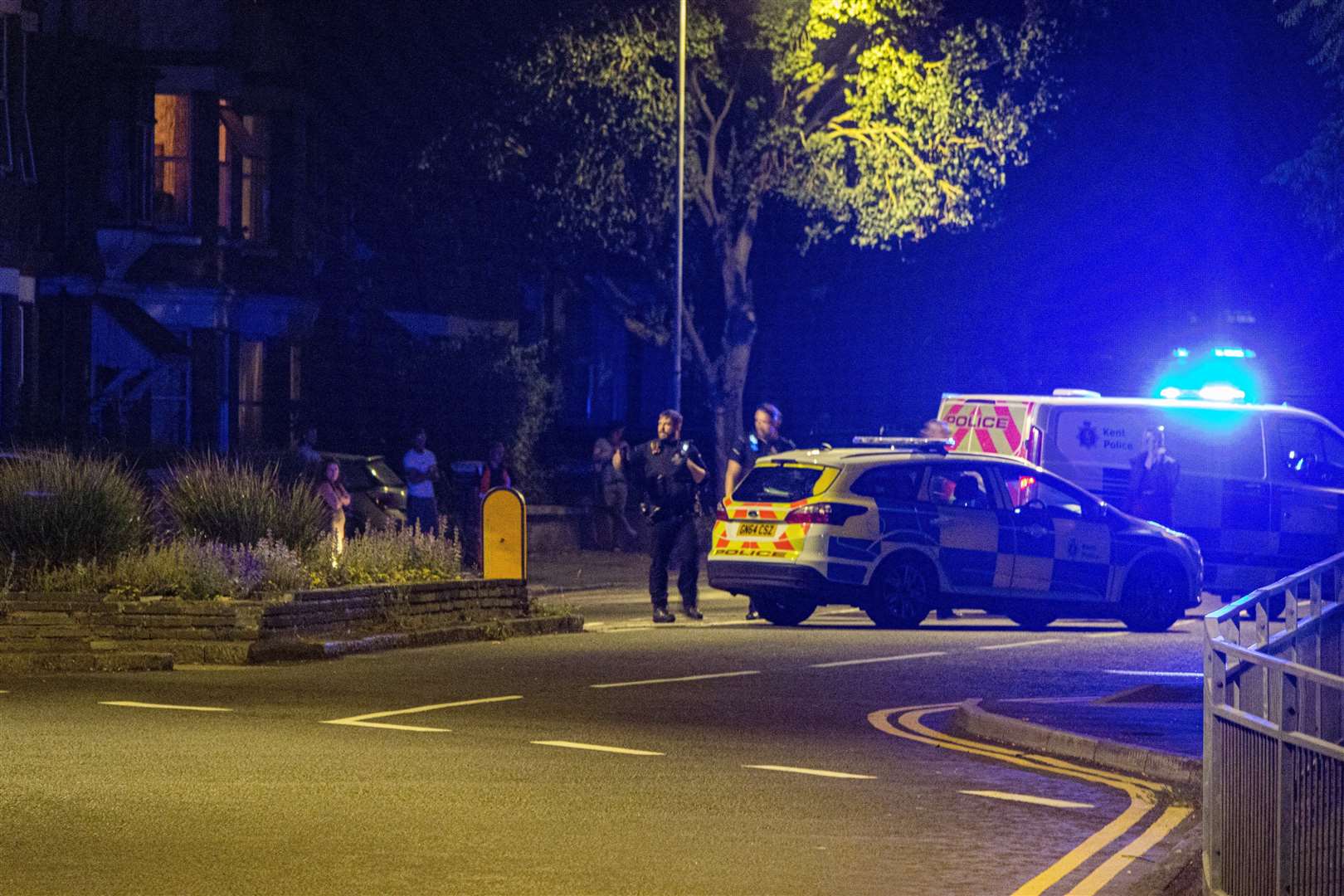 Police were called to Cheriton Road in Folkestone last night. Photo: Sam Ceasar