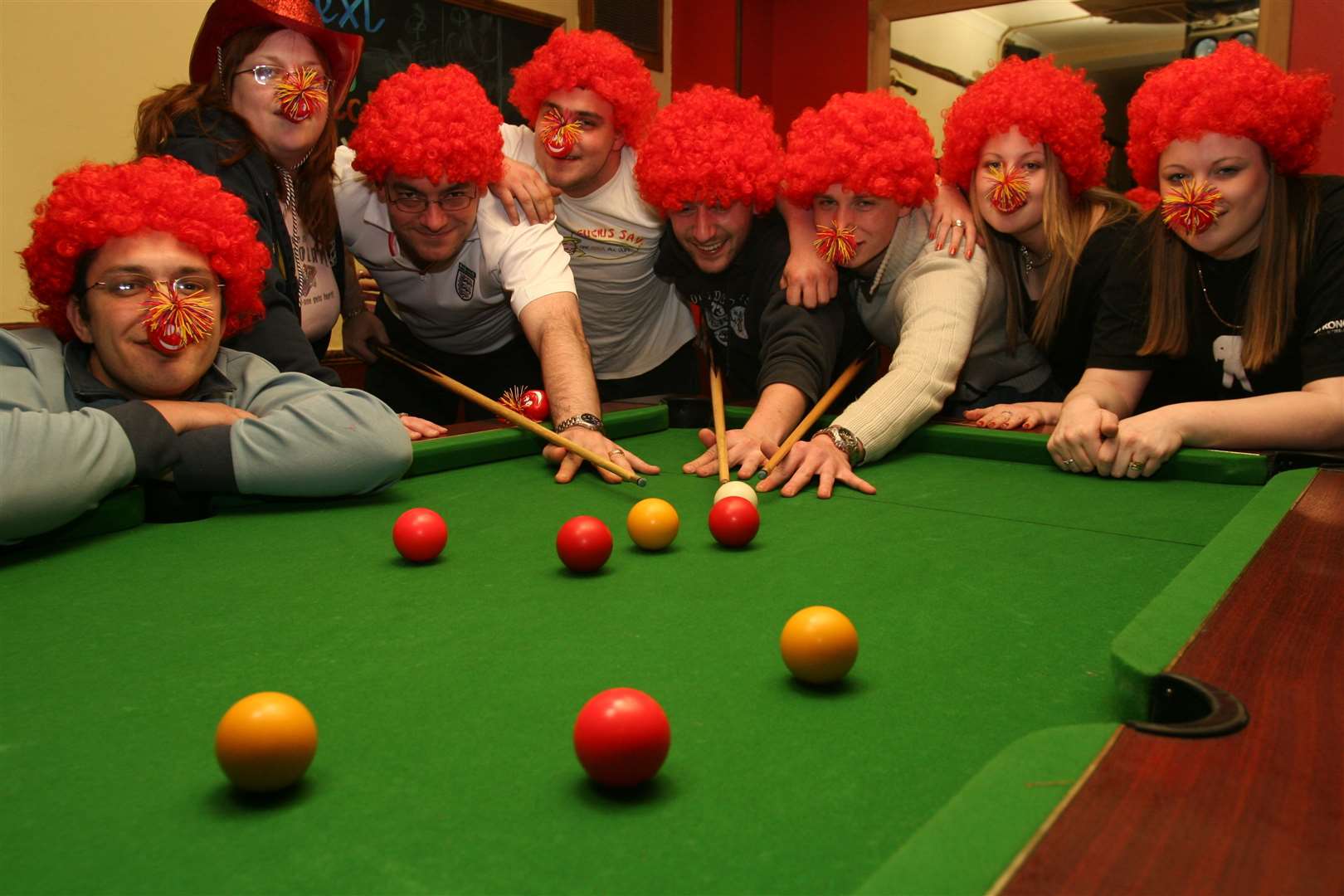 A 24-hour pool marathon for Comic Relief at The Bishop's Oak in Tonbridge in March 2005. The pub sadly closed in 2010 and has been turned into a Sainsbury's Local. Picture: Andy Barnes