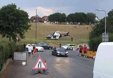 The air ambulance in the area at the time. Credit Nicola Mills (3193141)