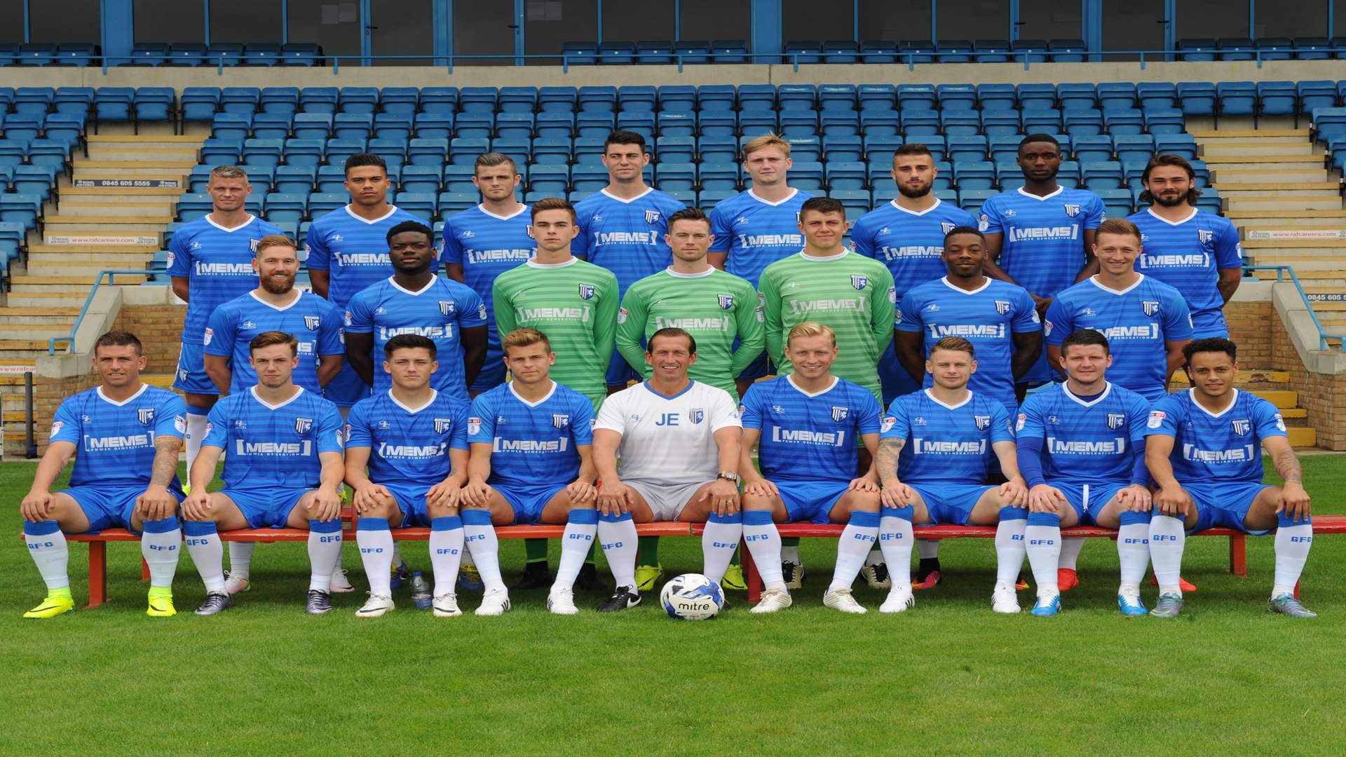 Gillingham's first team picture 2016/17 with manager Justin Edinburgh Picture: Steve Crispe