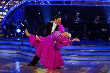 Ann Widdecombe dances with Anton Du Beke on Strictly Come Dancing. Picture: BBC