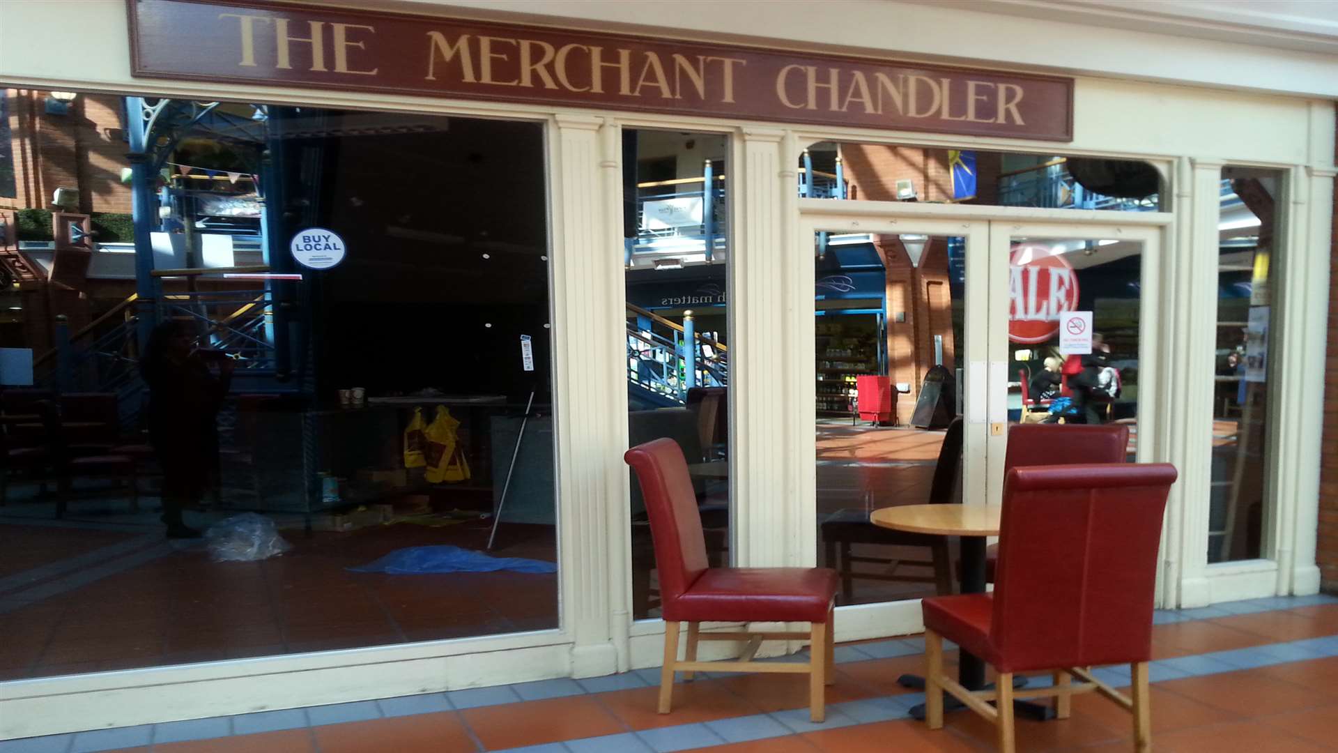The closed Merchant Chandler shop in Maidstone