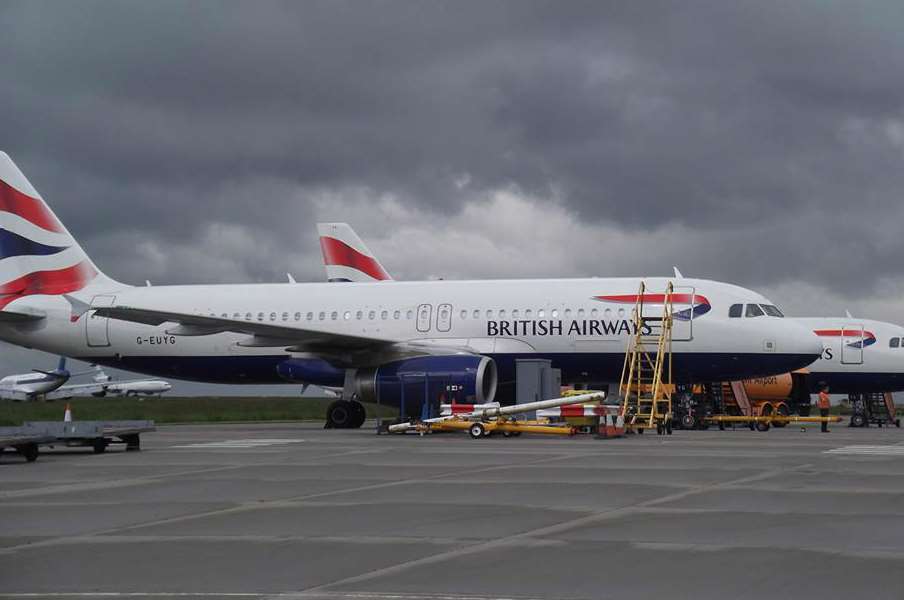 British Airways flights diverted via Manston Airport after runways were closed at Heathrow