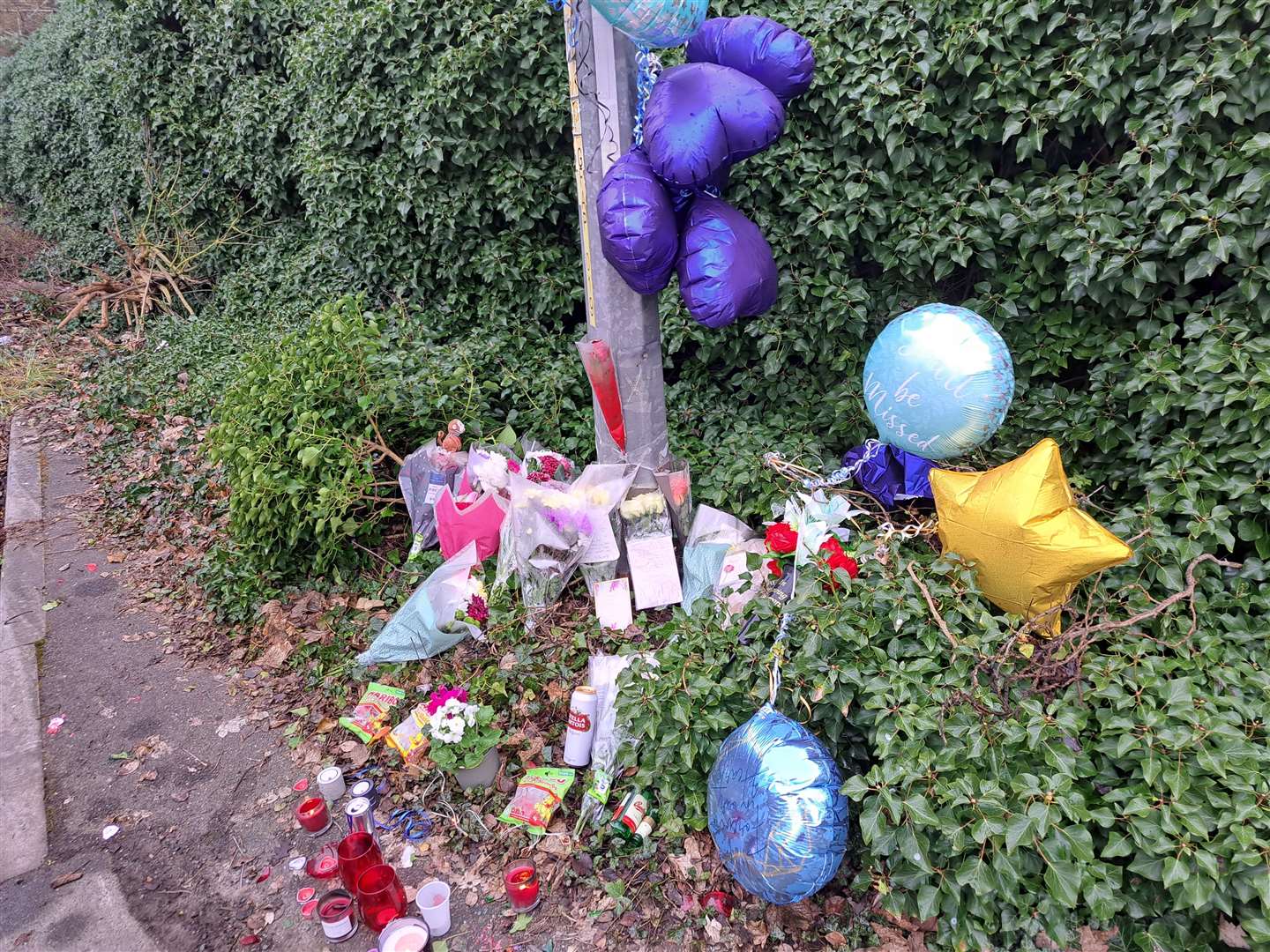 Tributes have been left at the roadside in Dover