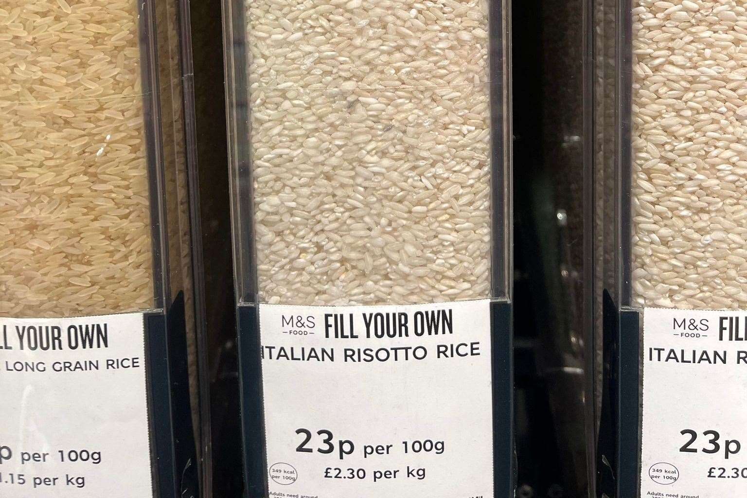 The 'fill your own' rissotto rice dispenser in M&S at Bluewater. Picture: Brad Burnett