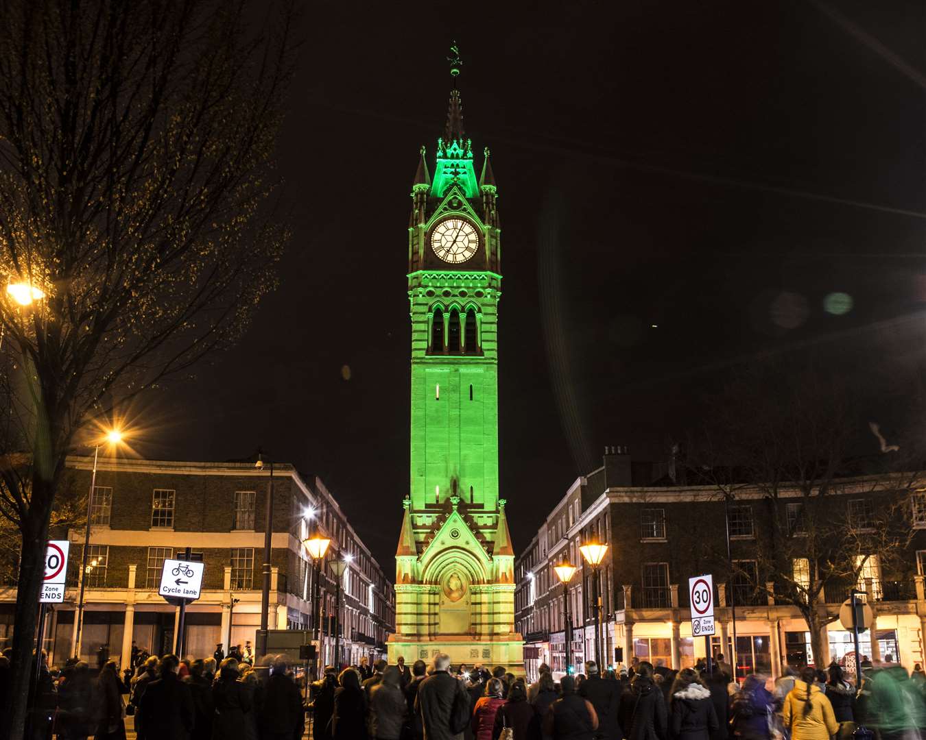 The Clock Tower in Gravesend has been lit green in the past