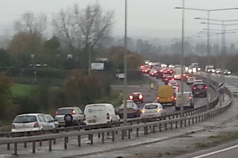 Queuing traffic on the Thanet Way
