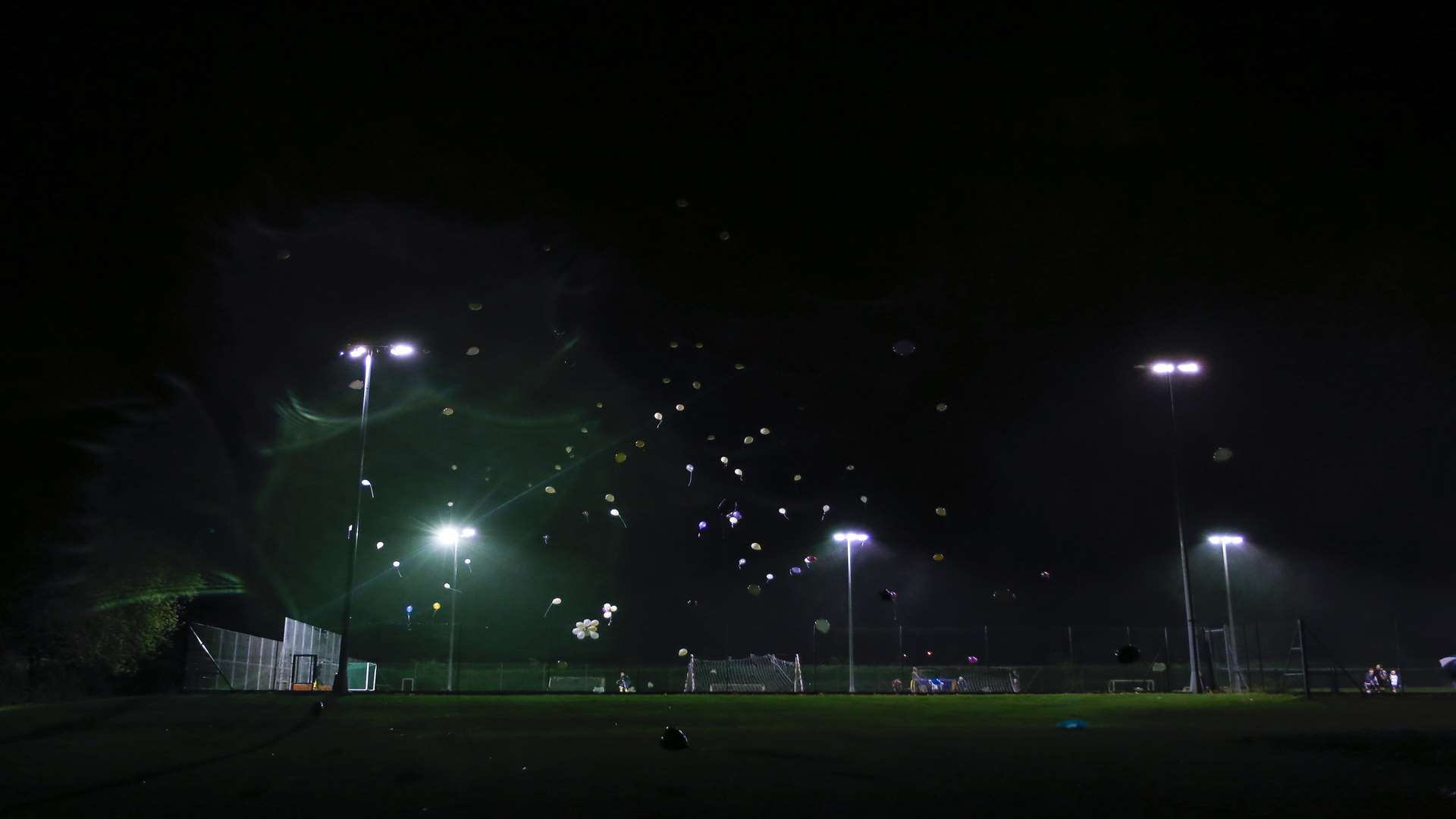 Balloons and lanterns float above Tovil Skatepark in memory of Joe Bisgin