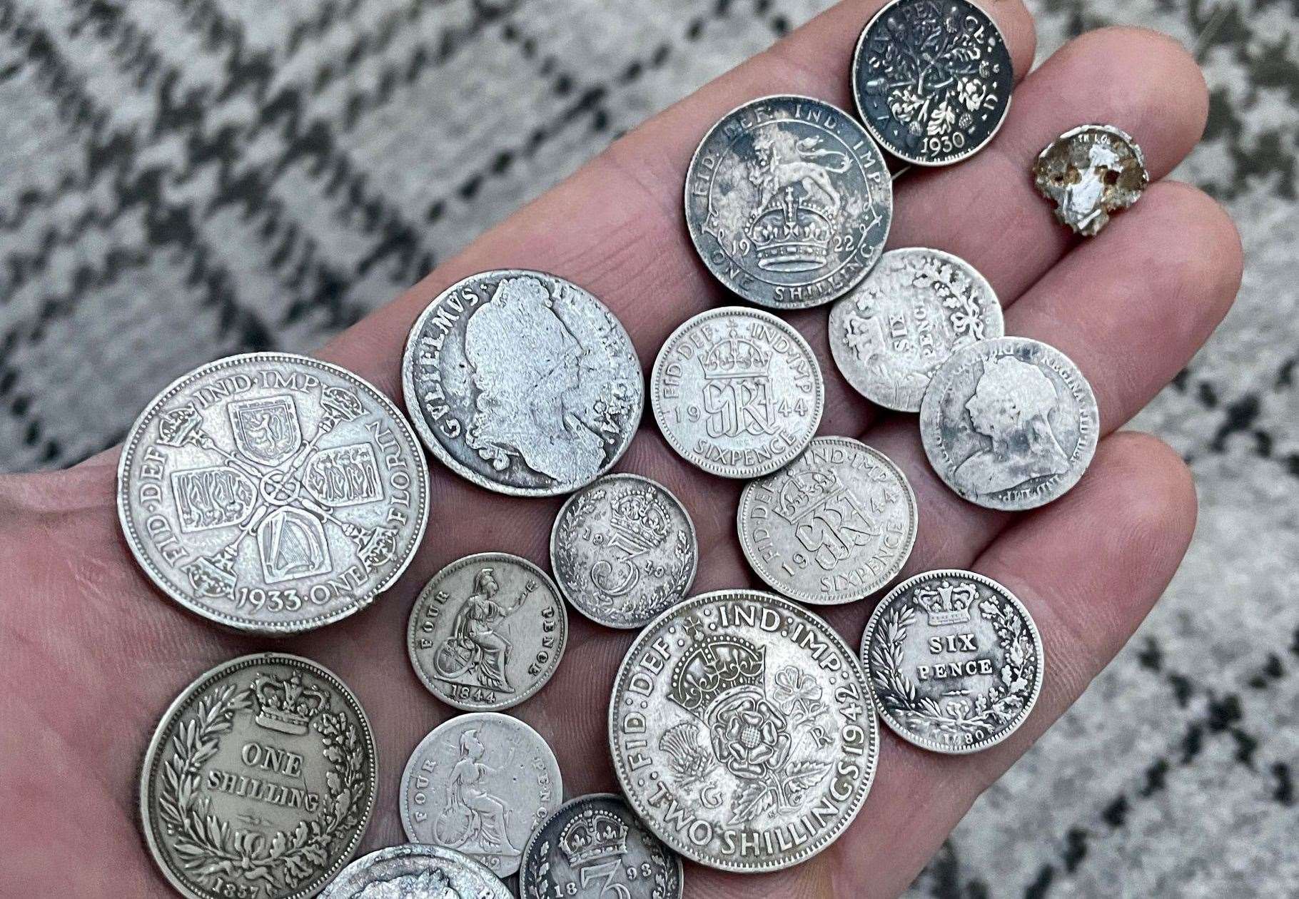 A selection of the silver coins found by Brendan