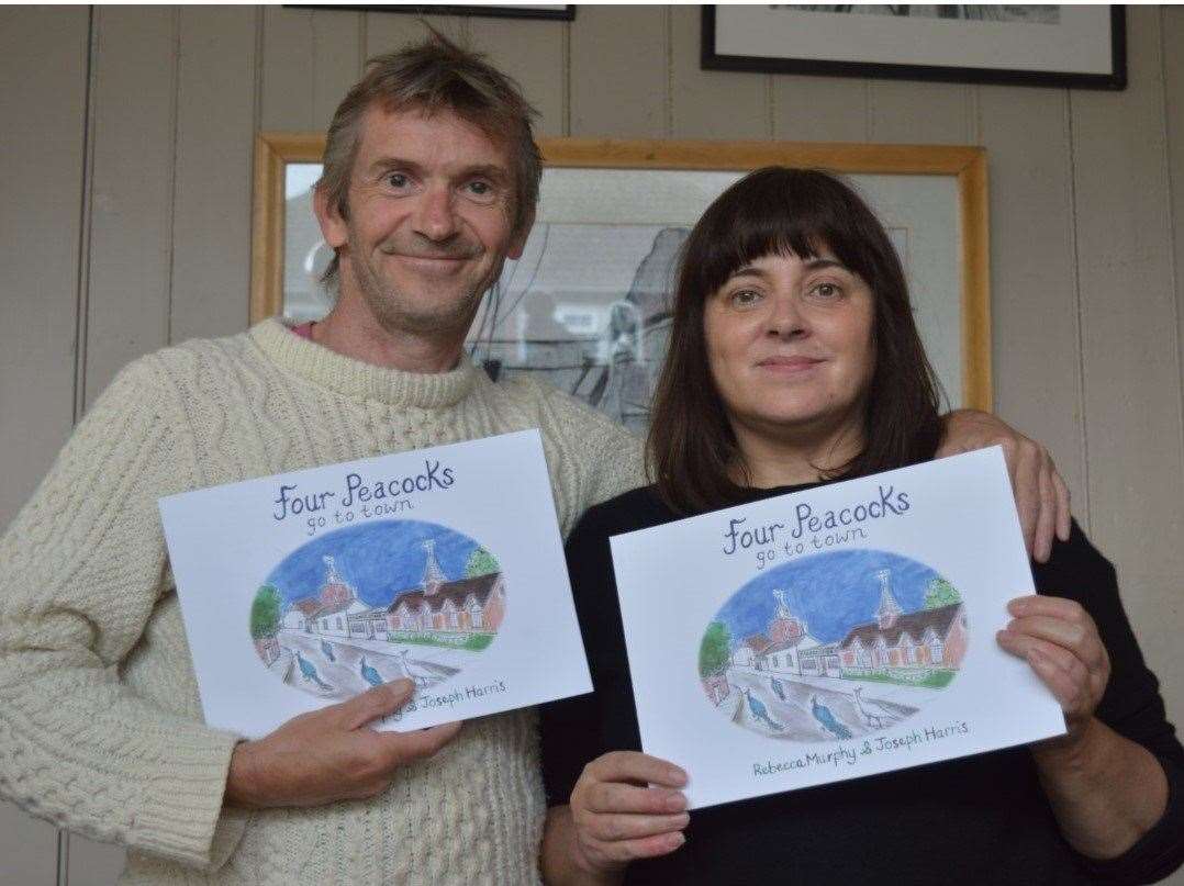Joe Harris and Rebecca Murphy took inspiration from four roaming peacocks who kept Deal folk entertained during lockdown