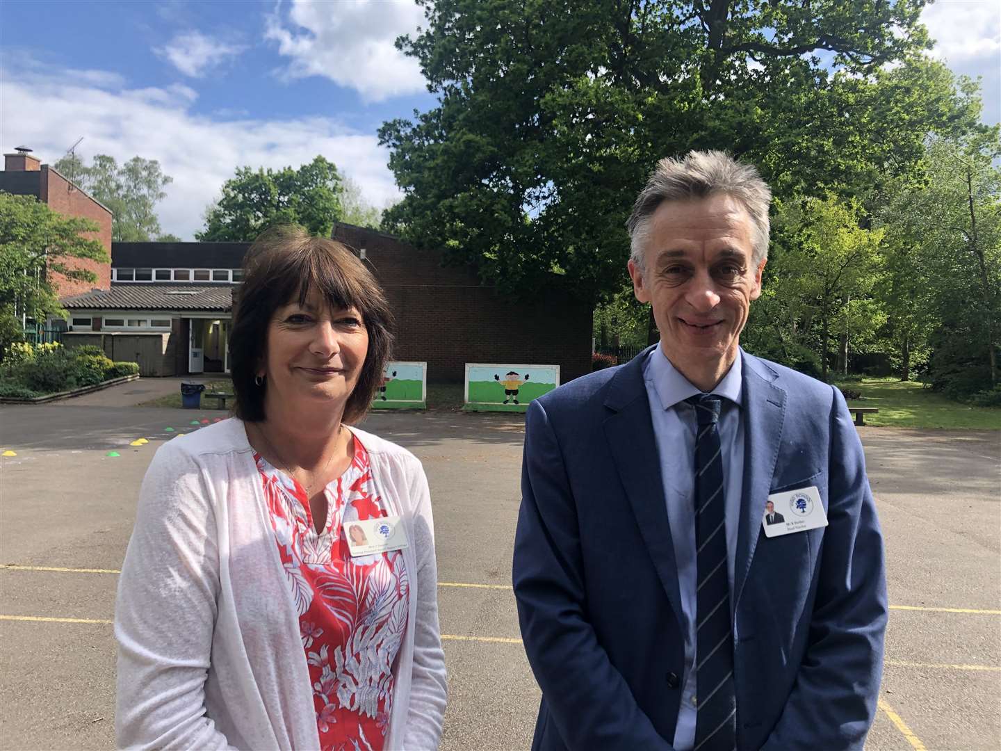 From left: Teaching assistant Jenny Dawson and headteacher Roger Barber