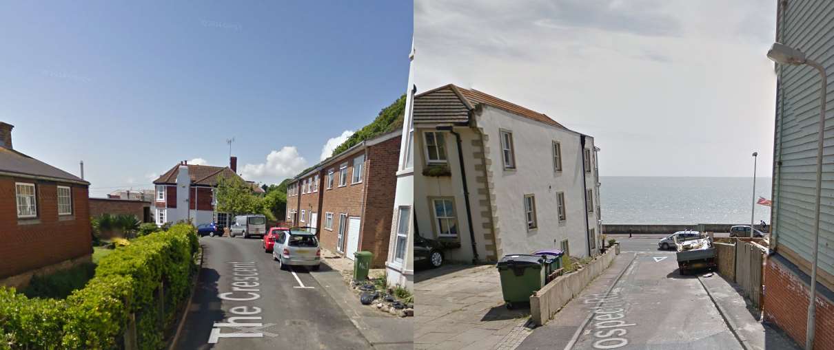 The Crescent left, and Prospect Road right. Picture: Google