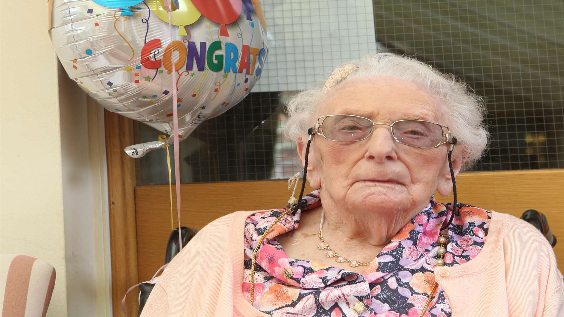 Vera Pigott, celebrates her 110th birthday at Sutton Valence Care Home. Picture: John Westhrop.