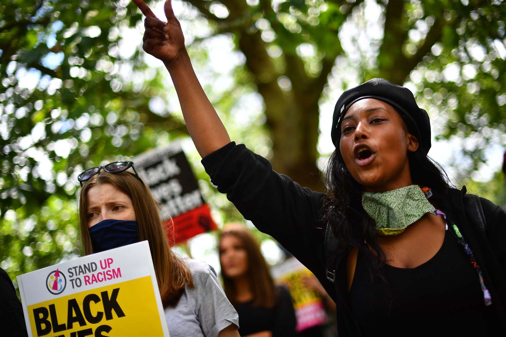 People taking part in a Black Lives Matter protest in Hyde Park (Victoria Jones/PA)