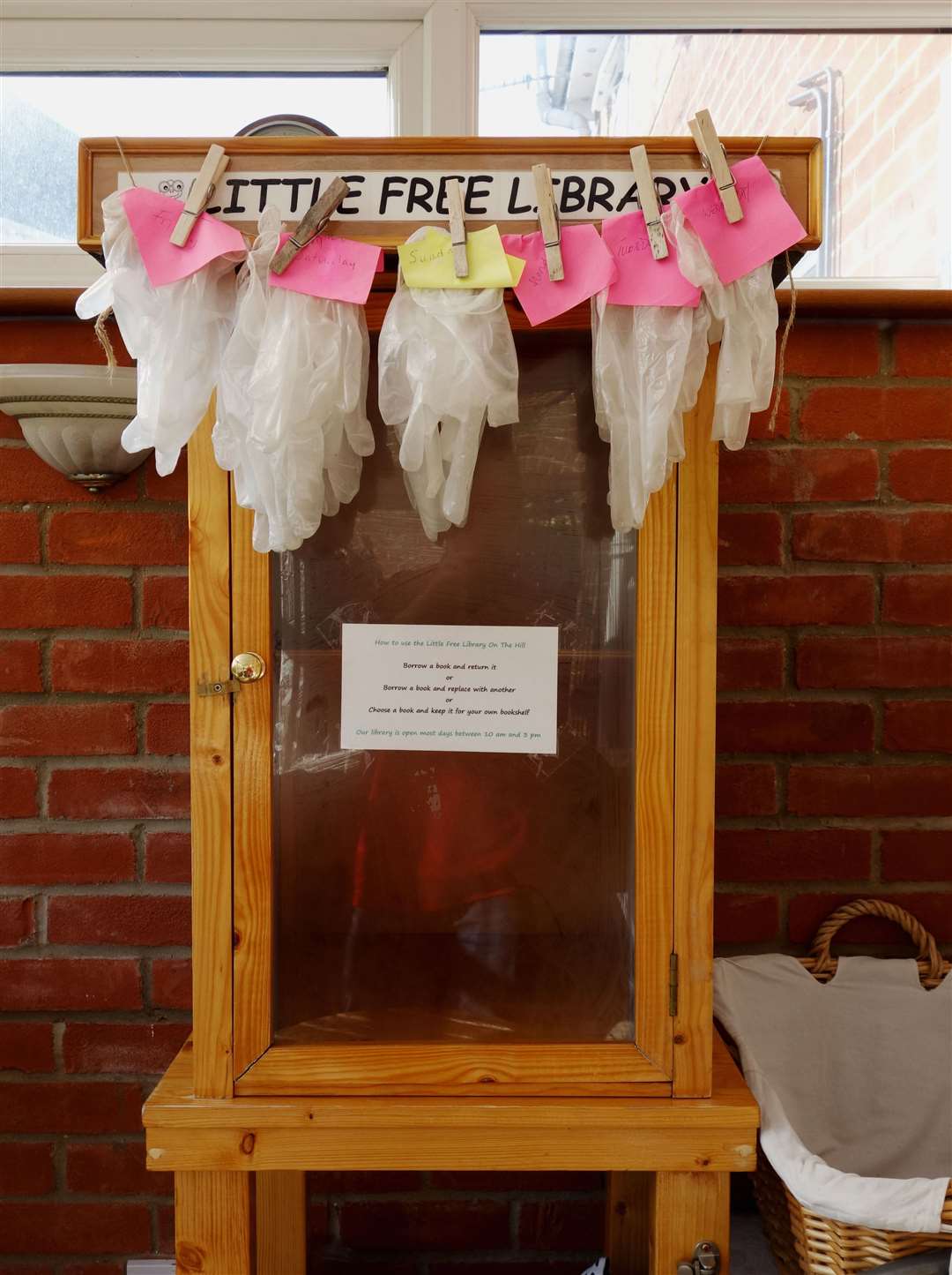 The Little Free Library on the Hill, which washes and distributes vinyl gloves, in Norwich, Norfolk, taken by Peter Offord (Peter Offord/Historic England/PA)