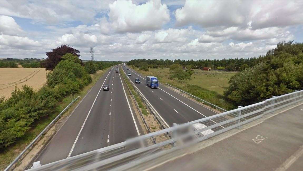Bricks were thrown into the path of a lorry on the M2 from Ruins Barn Road, Sittingbourne. Picture: Google Street View