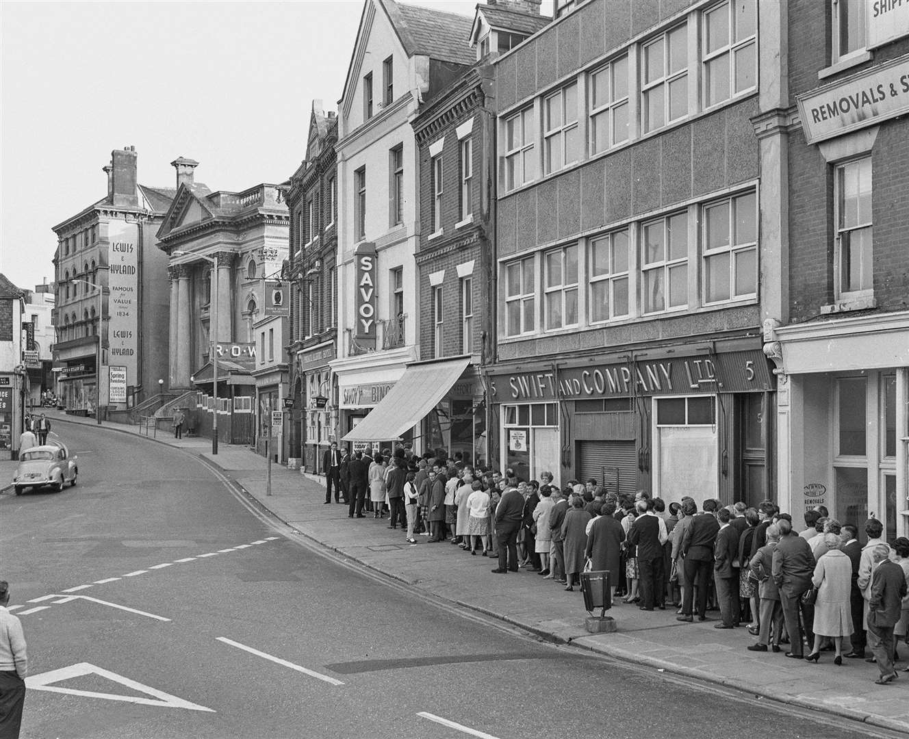 Queues outside The Star Bingo and social club at No 1 Grace Hill, Folkestone, on opening night in 1967. Picture from Alan Taylor's book, Lost Folkestone