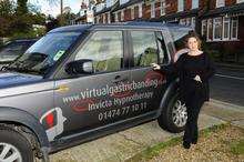 Andrea Leistra next to her 4x4. She runs a hypnotherapy business and was told by KCC she couldn't use the tip because she had advertising on the side of her vehicle.