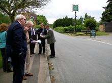 Residents of Hartlip meet with MP Derek Wyatt and other councillors to voice their concerns about traffic along the Lower Hartlip Road