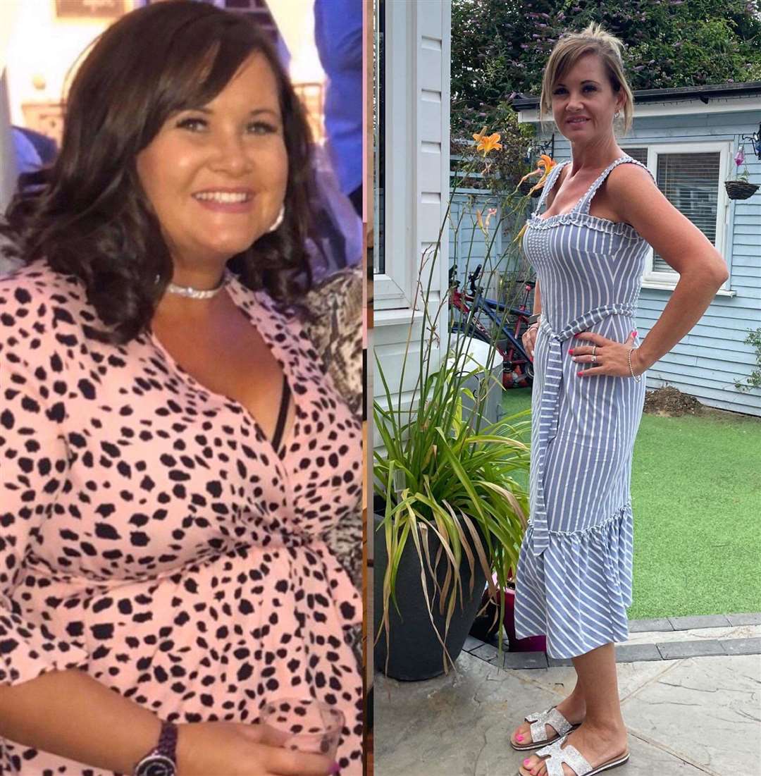 Gemma Montague of Strood Slimming World before and after. Picture: Gemma Montague