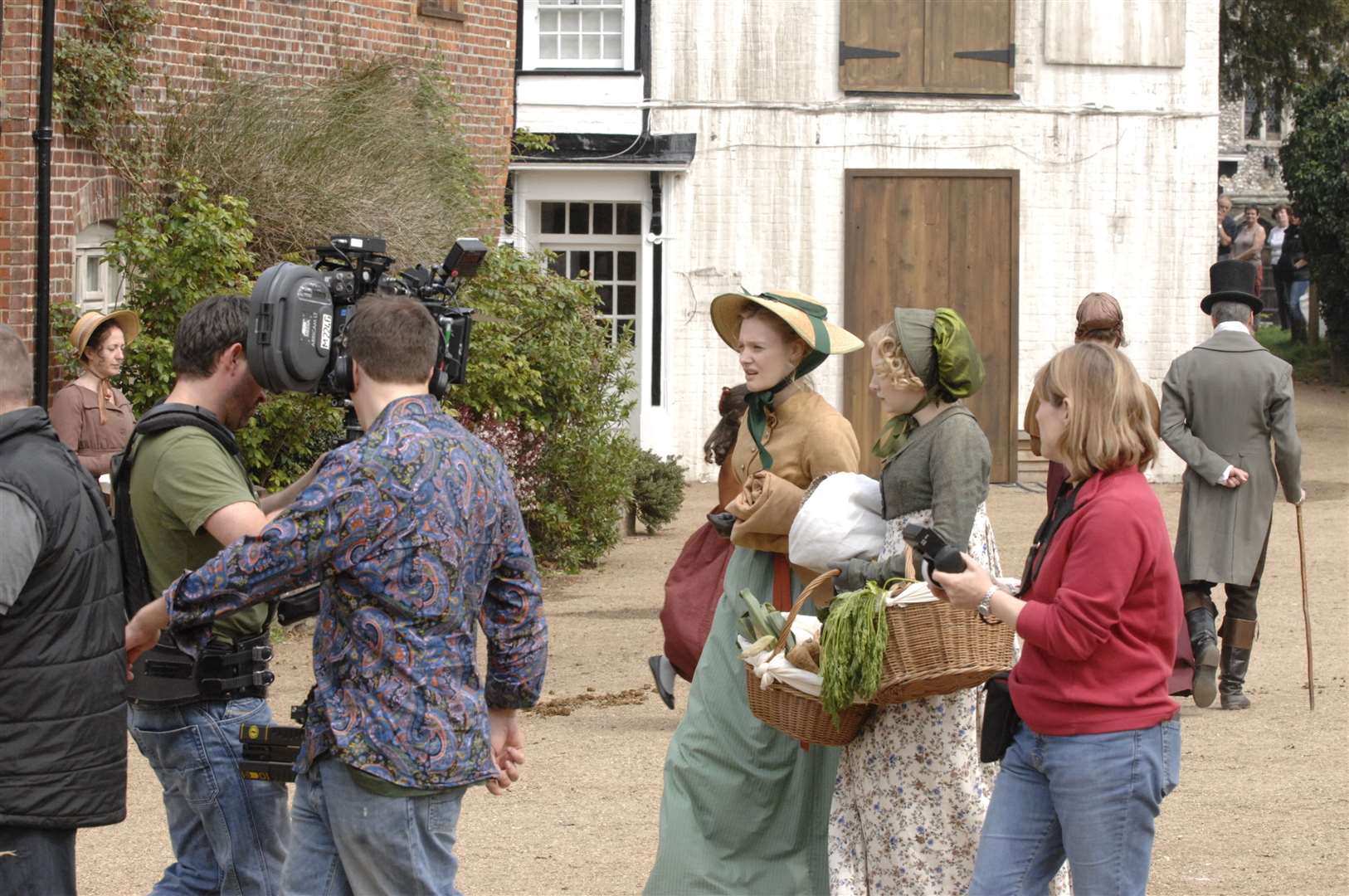 Filming scenes in Chilham Square for the BBC production of Emma. Picture: Chris Davey